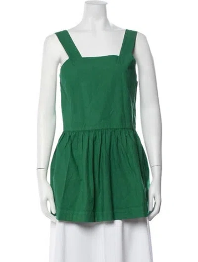 Pre-owned Fabiana Pigna Square Neckline Sleeveless Top W/ Tags In Green