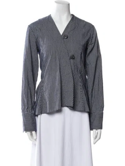 Pre-owned Fabiana Pigna Striped Jacket In Blue