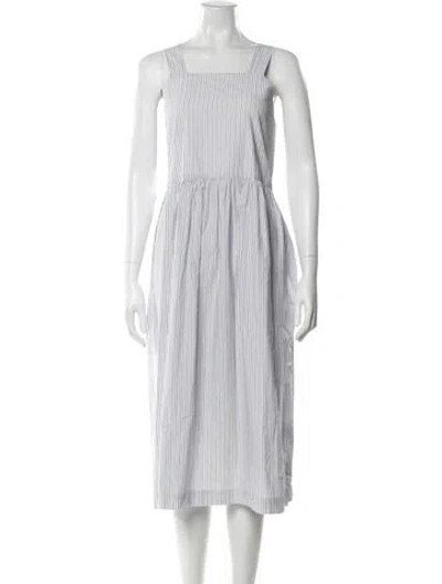 Pre-owned Fabiana Pigna Striped Midi Length Dress In White