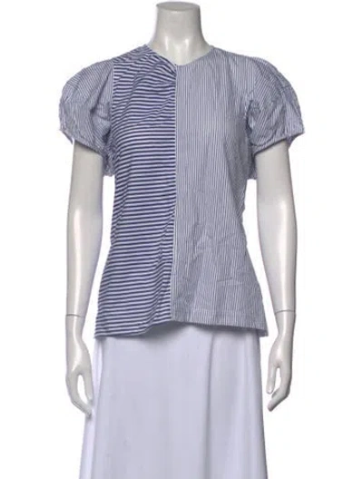 Pre-owned Fabiana Pigna Striped V-neck Top In Multi