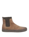 Fabiano Ricci Man Ankle Boots Sand Size 7 Soft Leather, Textile Fibers In Beige