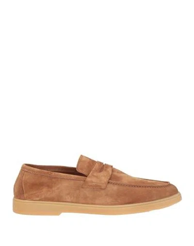 Fabiano Ricci Man Loafers Camel Size 8 Leather In Brown