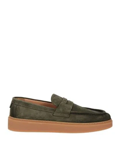 Fabiano Ricci Man Loafers Dark Green Size 9 Leather