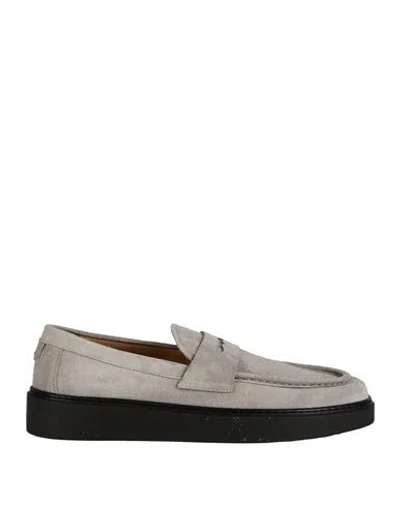 Fabiano Ricci Man Loafers Grey Size 9 Leather In Gray