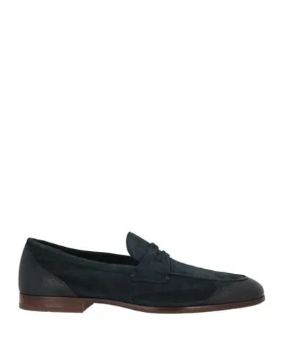 Fabiano Ricci Man Loafers Midnight Blue Size 10.5 Leather