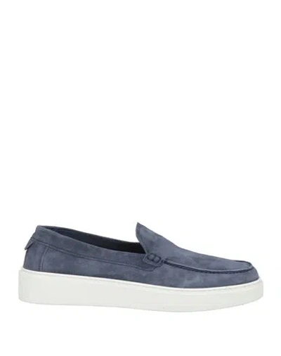 Fabiano Ricci Man Loafers Slate Blue Size 9 Leather