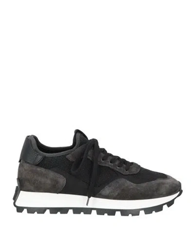 Fabiano Ricci Man Sneakers Black Size 9 Leather, Textile Fibers