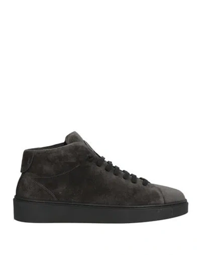Fabiano Ricci Man Sneakers Charcoal Size 8 Leather
