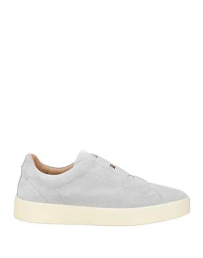 Fabiano Ricci Man Sneakers Light Grey Size 13 Leather In Gray