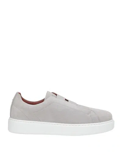 Fabiano Ricci Man Sneakers Light Grey Size 7 Leather In Gray