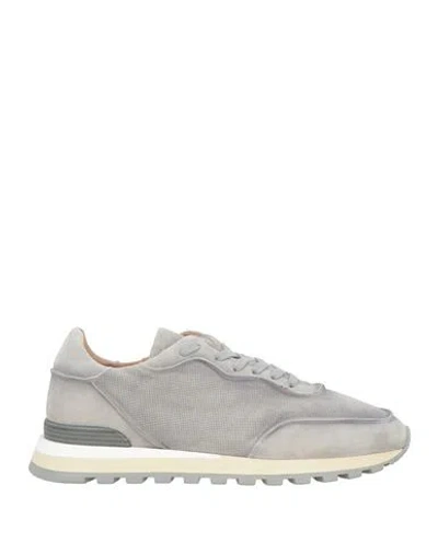 Fabiano Ricci Man Sneakers Light Grey Size 8 Leather In Gray