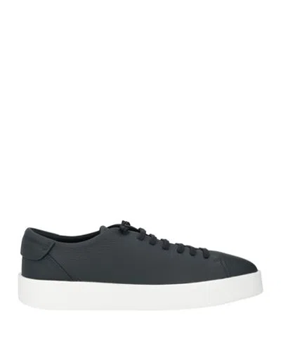 Fabiano Ricci Man Sneakers Midnight Blue Size 12 Leather
