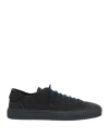Fabiano Ricci Man Sneakers Midnight Blue Size 9 Soft Leather In Blue