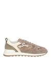 Fabiano Ricci Man Sneakers Taupe Size 8 Leather, Textile Fibers