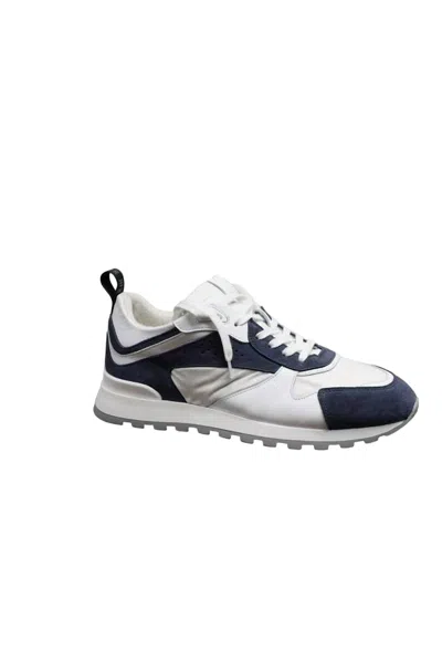 Fabiano Ricci Men Runner Shoes In Bomber Denim In White