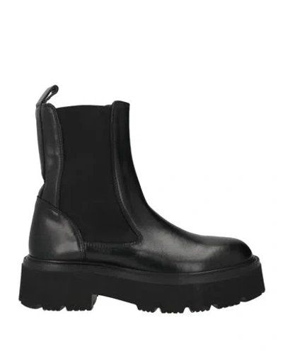 Fabiano Ricci Woman Ankle Boots Black Size 7 Leather