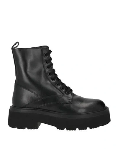 Fabiano Ricci Woman Ankle Boots Black Size 7 Leather