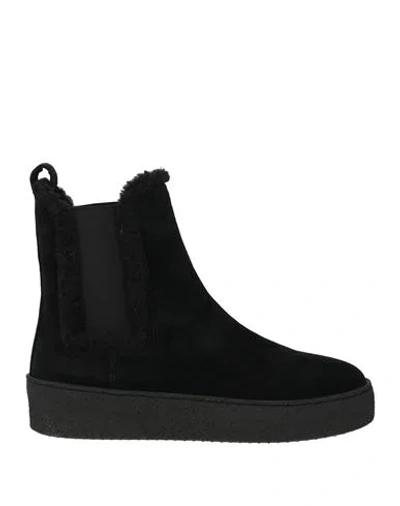 Fabiano Ricci Woman Ankle Boots Black Size 8 Leather