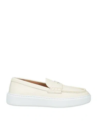 Fabiano Ricci Woman Loafers Cream Size 7 Leather In White