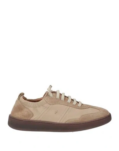 Fabiano Ricci Woman Sneakers Beige Size 7 Leather In Sand