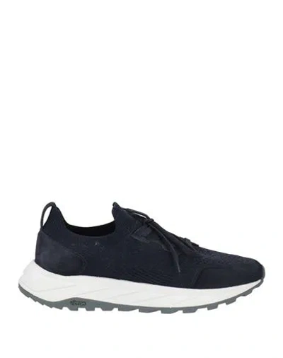 Fabiano Ricci Woman Sneakers Midnight Blue Size 12 Textile Fibers, Leather In Black