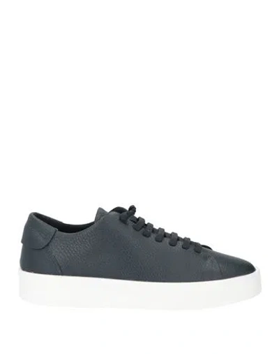 Fabiano Ricci Woman Sneakers Midnight Blue Size 7 Leather In Black