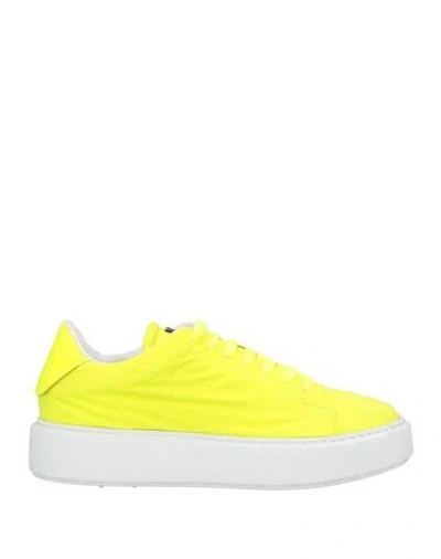 Fabiano Ricci Woman Sneakers Yellow Size 8 Textile Fibers In Animal Print