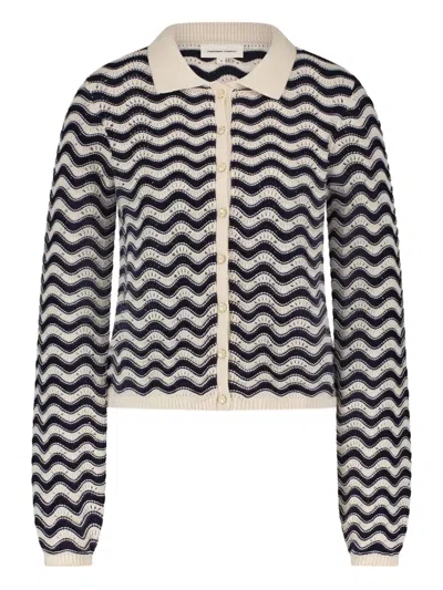Fabienne Chapot Caro Zigzag-patterned Cardigan In Blue