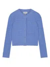 Fabienne Chapot Chin Textured Button Cardigan In Blue
