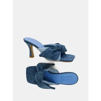 Fabienne Chapot Denim Asha Mule Sandals In Blue