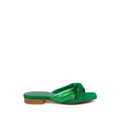 Fabienne Chapot Green Metallic Momo Sandals