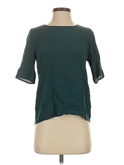 Pre-owned Fabienne Chapot Short Sleeve Blouse In Teal
