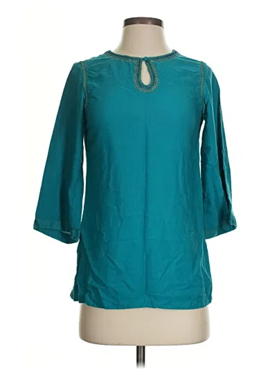 Pre-owned Fabindia 3/4 Sleeve Blouse In Blue