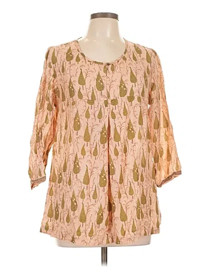 Pre-owned Fabindia 3/4 Sleeve Blouse In Gold