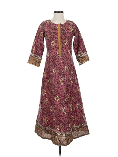 Pre-owned Fabindia Casual Dress In Burgundy