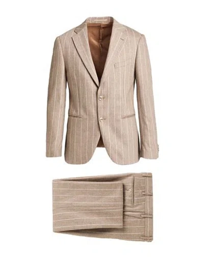 Fabio Inghirami Man Suit Beige Size 42 Virgin Wool, Cashmere