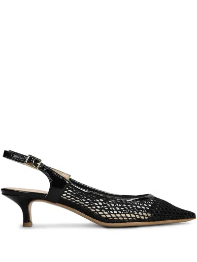 Fabio Rusconi 50mm Mesh Slingback Pumps In Black