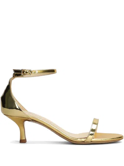 Fabio Rusconi 55mm Patent-leather Sandals In Gold