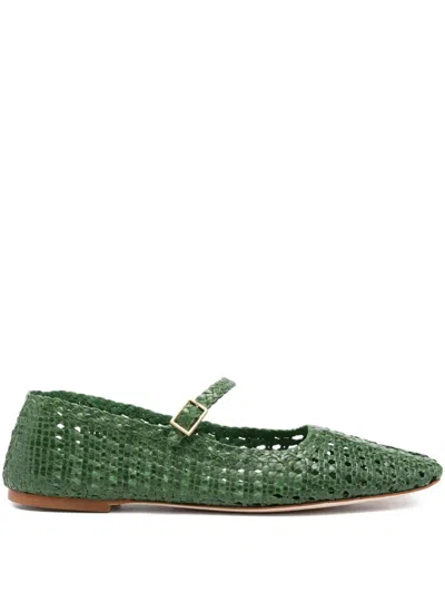 Fabio Rusconi Ambra Woven Leather Ballet In Green