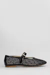 Fabio Rusconi Ballet Flats In Black Leather And Fabric