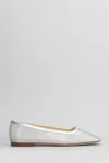 Fabio Rusconi Ballet Flats In Silver Leather And Fabric