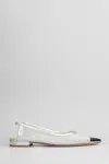 Fabio Rusconi Ballet Flats In Silver Leather And Fabric