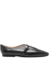 Fabio Rusconi Buckle Strap Ballet Flats In Black