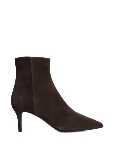 Fabio Rusconi Calf Suede Pointed-toe Ankle Boots In Brown
