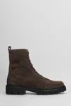 Fabio Rusconi Combat Boots In Dark Brown Suede In Dark Brown