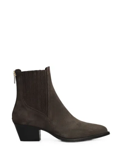 Fabio Rusconi Elasticated-side Zip-up Ankle Boots In Brown