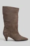 Fabio Rusconi High Heels Ankle Boots In Taupe Suede In Brown