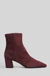 Fabio Rusconi High Heels Ankle Boots In Bordeaux Suede In Burgundy