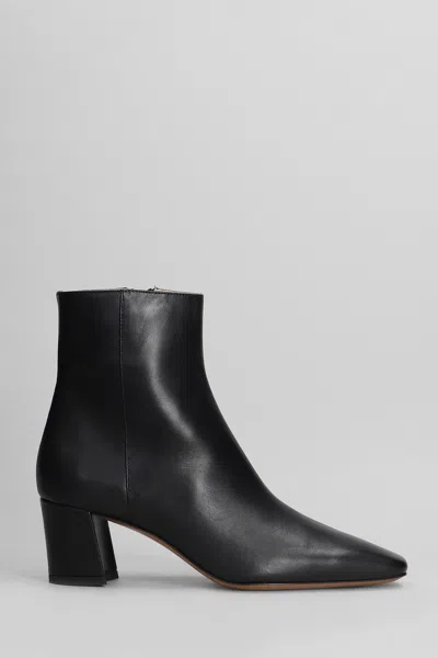 FABIO RUSCONI HIGH HEELS ANKLE BOOTS IN BLACK LEATHER