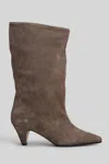 Fabio Rusconi High Heels Ankle Boots In Taupe Suede In Brown